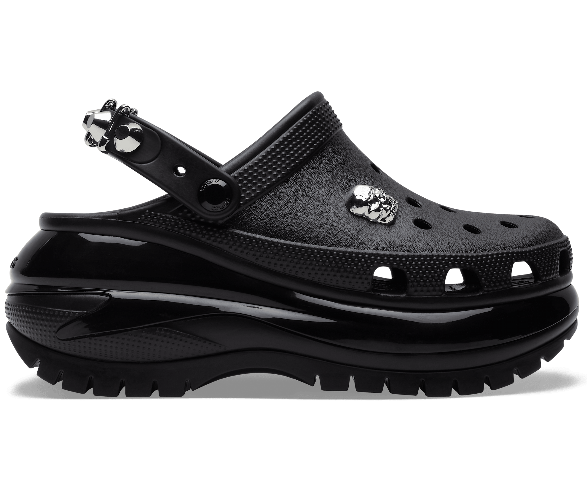 Crocs Unisex Classic Mega Crush Rebel Rebel Clog - Black