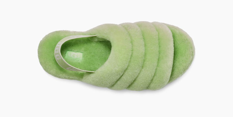 UGG Womens Fluff Yeah Slide Parakeet Green The Foot Factory