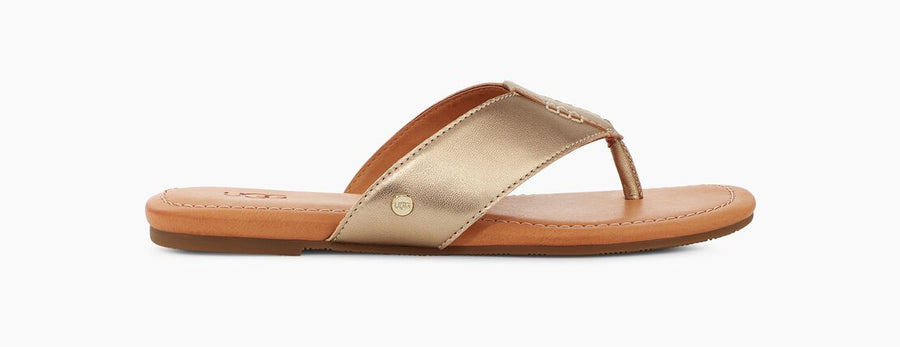 Metallic leather hot sale flip flops