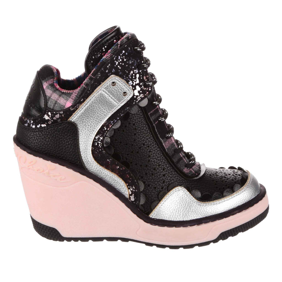 High heel hot sale wedge trainers