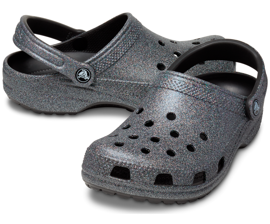 Crocs Unisex Classic Glitter II Clog - Black