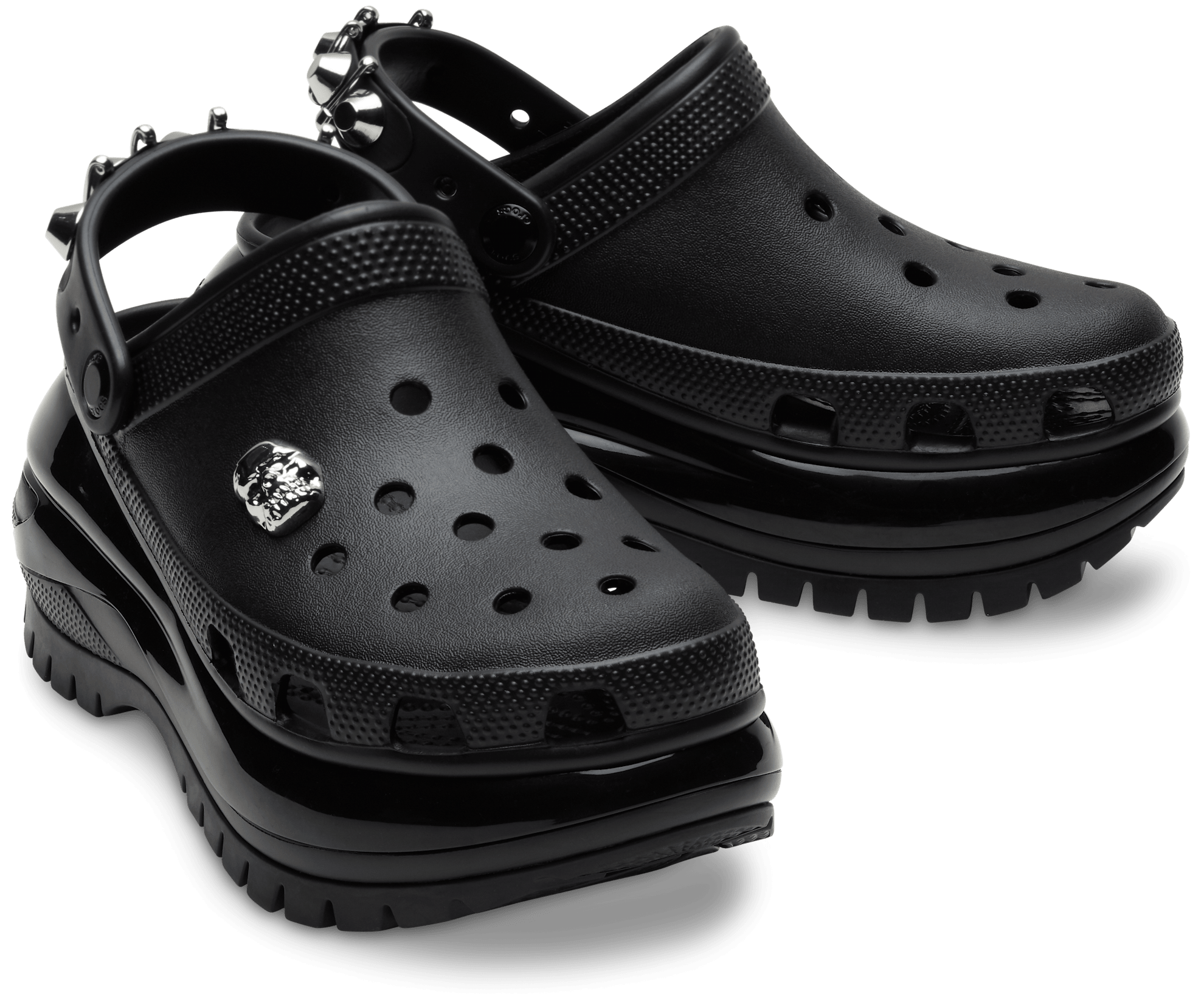 Crocs Unisex Classic Mega Crush Rebel Rebel Clog - Black